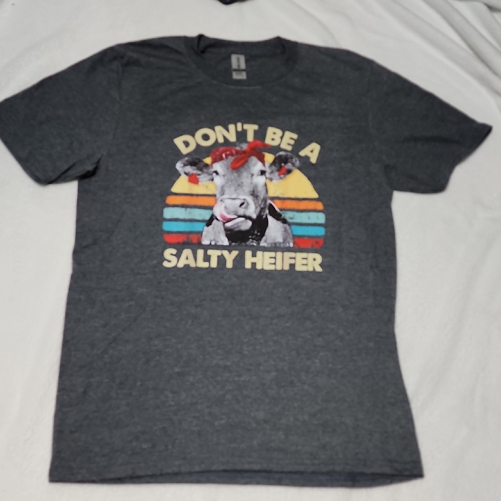 Gildan Gray Graphic Tee - Don't Be a Salty Heifer